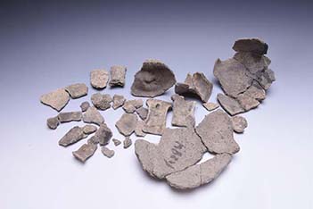 Three legged pottery jars with handles during the Neolithic period